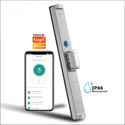 Fermeture de porte sans fil intelligente à empreinte digitale avec poignée mignonne Tuya WIFI ou TTLock App Fermeture imperméable à l'eau IP66